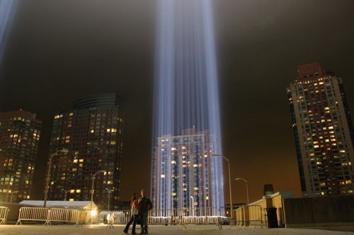 Susane Colasanti and Stephen Venters at the Tribute in Light on September 11, 2011